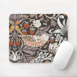 William Morris Strawberry Thief Holzkohle-Ocker Mousepad