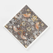 William Morris Strawberry Thief Holzkohle-Ocker Serviette (Ecke)