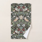 William Morris Strawberry Thief I Black Birds Badhandtuch Set (Handtuch)