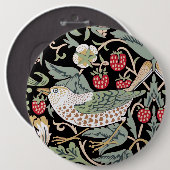 William Morris Strawberry Thief I Black Birds Button (Vorne & Hinten)
