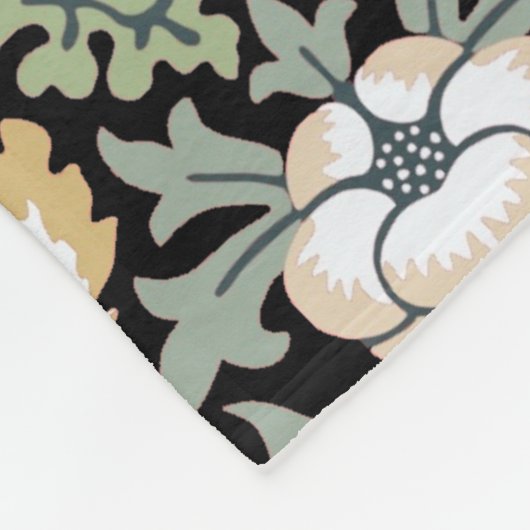 William Morris Strawberry Thief I Black Birds Fleecedecke (Ecke)