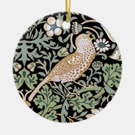 William Morris Strawberry Thief I Black Birds Keramik Ornament