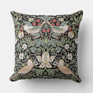 William Morris Strawberry Thief I Black Birds Kissen