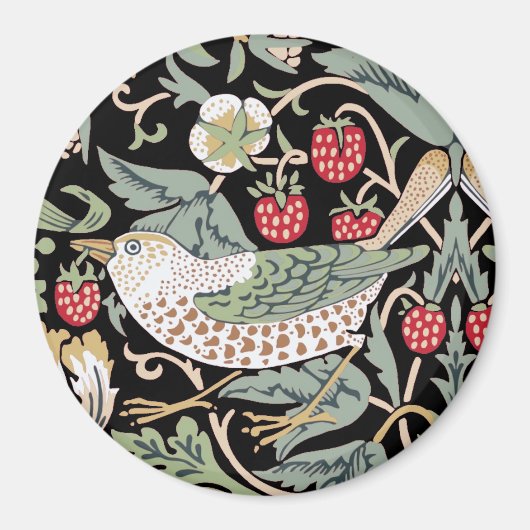 William Morris Strawberry Thief I Black Birds Magnet (Vorne)