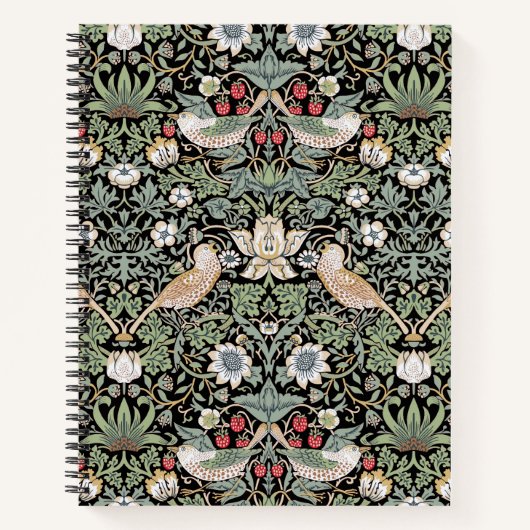 William Morris Strawberry Thief I Black Birds Notizblock (Vorderseite)