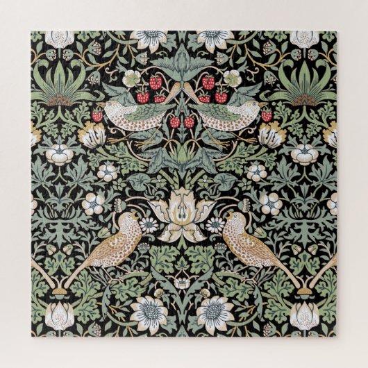 William Morris Strawberry Thief I Black Birds Puzzle (Vertikal)