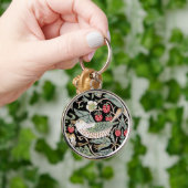 William Morris Strawberry Thief I Black Birds Schlüsselanhänger (Hand)