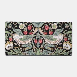 William Morris Strawberry Thief I Black Birds Schreibtischunterlage