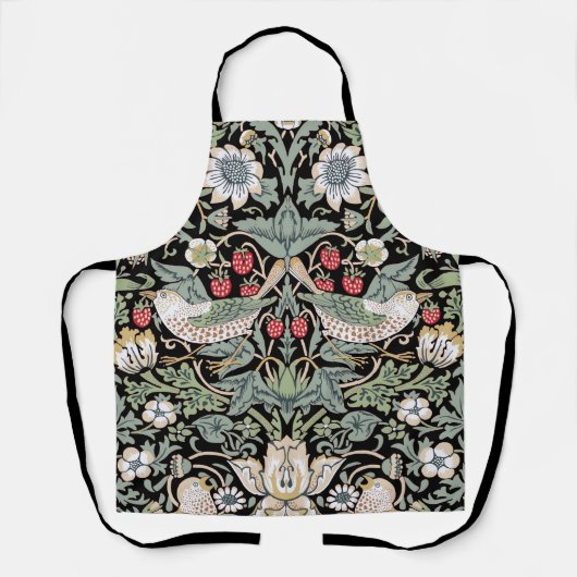 William Morris Strawberry Thief I Black Birds Schürze (Vorderseite)