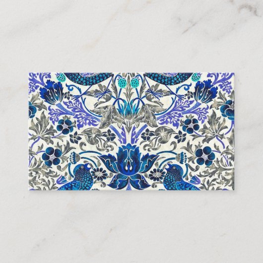 William Morris Strawberry Thief - Invertiert Visitenkarte (Vorderseite)