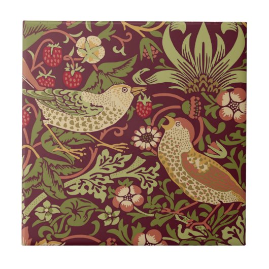 William Morris Strawberry Thief Keramik Tile Fliese (Vorderseite)