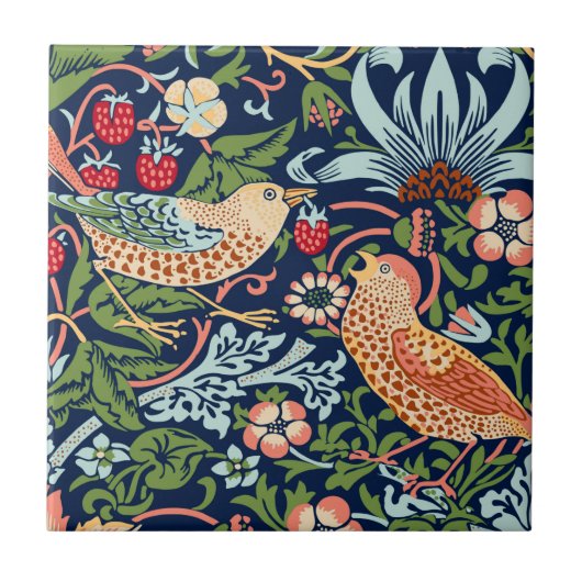 William Morris Strawberry Thief Keramik Tile Fliese (Vorderseite)
