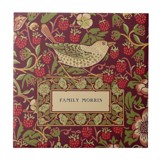 William Morris Strawberry Thief Keramik Tile Fliese (Vorderseite)