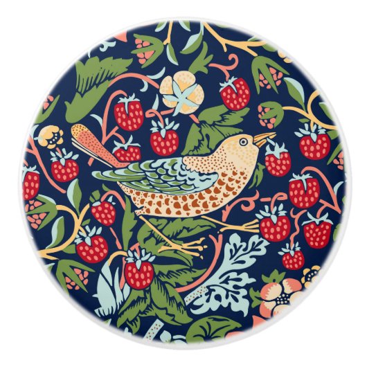 William Morris Strawberry Thief Keramikknauf (Vorderseite)