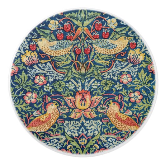 William Morris - Strawberry Thief Keramikknauf (Vorderseite)