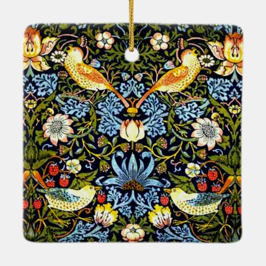 William Morris - Strawberry Thief Keramikornament (Rückseite)