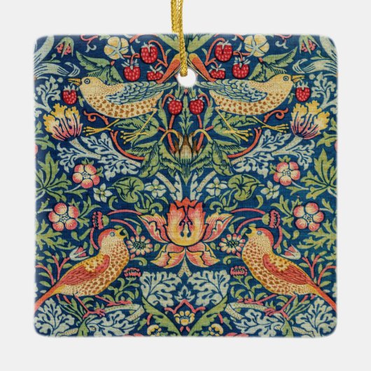 William Morris - Strawberry Thief Keramikornament (Vorderseite)