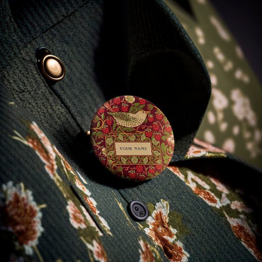 William Morris Strawberry Thief Knopf Button