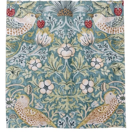 William Morris Strawberry Thief Light Design Duschvorhang (Vorderseite)