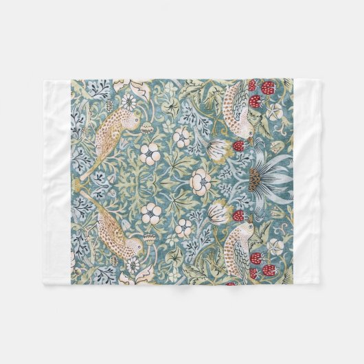 William Morris Strawberry Thief Light Design Fleecedecke (Vorderseite (Horizontal))