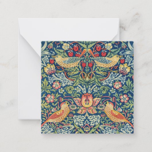 William Morris - Strawberry Thief Mitteilungskarte (Vorderseite)