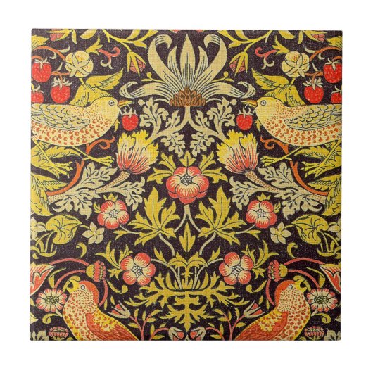 William Morris Strawberry Thief Muster Fliese (Vorderseite)