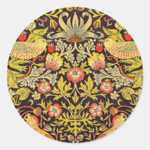 William Morris Strawberry Thief Muster Runder Aufkleber
