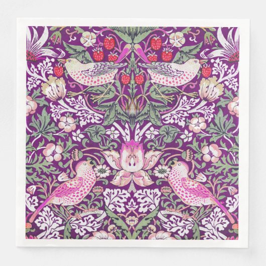 William Morris Strawberry Thief Muster Serviette (Vorderseite)