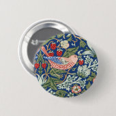 William Morris Strawberry Thief Navy Koralle Button (Vorne & Hinten)