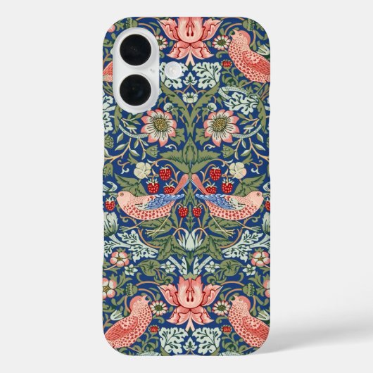 William Morris Strawberry Thief Navy Koralle Case-Mate iPhone Hülle (Rückseite)