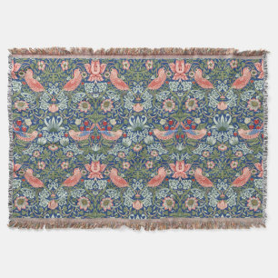 William Morris Strawberry Thief Navy Koralle Decke
