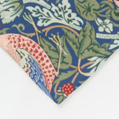 William Morris Strawberry Thief Navy Koralle Fleecedecke (Ecke)