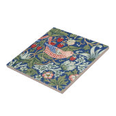 William Morris Strawberry Thief Navy Koralle Fliese (Seite)