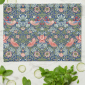 William Morris Strawberry Thief Navy Koralle Geschirrtuch (Gefaltet)