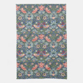 William Morris Strawberry Thief Navy Koralle Geschirrtuch (Vertikal)