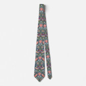 William Morris Strawberry Thief Navy Koralle Krawatte (Vorderseite)
