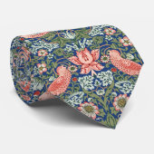 William Morris Strawberry Thief Navy Koralle Krawatte (Gerollt)