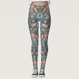 William Morris Strawberry Thief Navy Koralle Leggings
