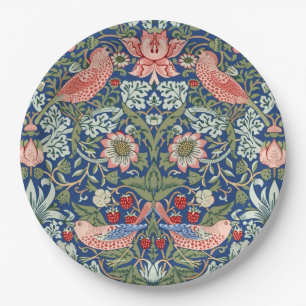 William Morris Strawberry Thief Navy Koralle Pappteller
