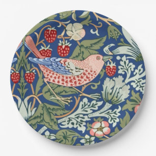 William Morris Strawberry Thief Navy Koralle Pappteller