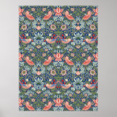 William Morris Strawberry Thief Navy Koralle Poster (Vorne)