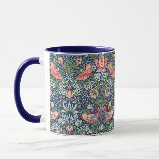 William Morris Strawberry Thief Navy Koralle Tasse (Links)