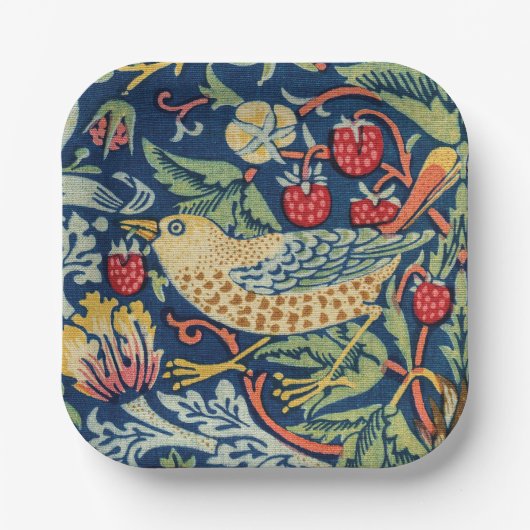 William Morris - Strawberry Thief Pappteller (Vorderseite)