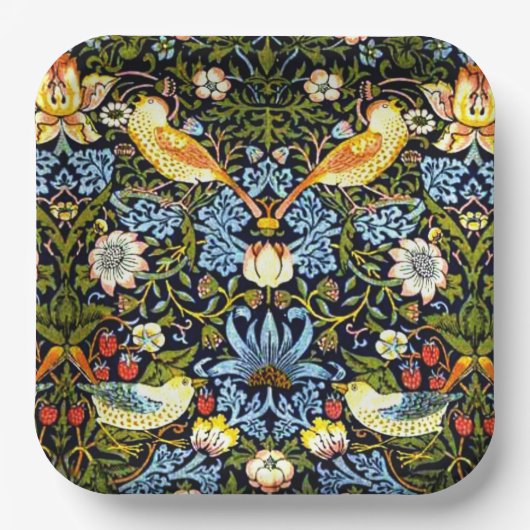 William Morris, Strawberry Thief, Pappteller (Vorderseite)