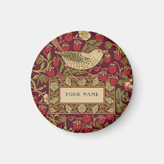 William Morris Strawberry Thief Pattern Design Magnet (Vorne)