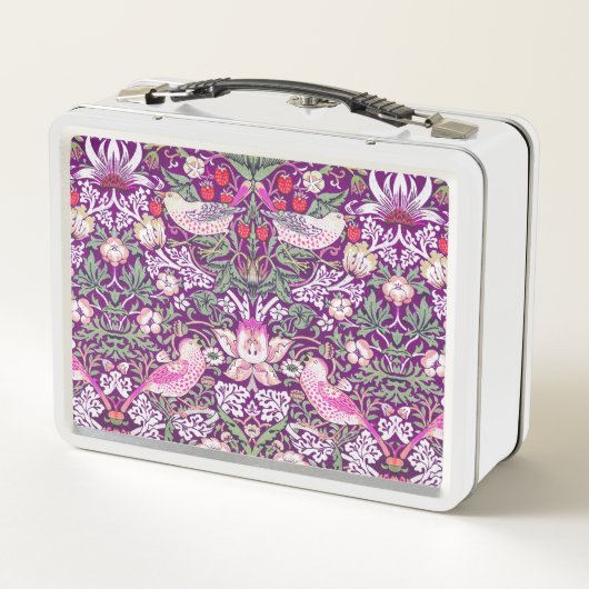 William Morris Strawberry Thief Pattern Metal Lunc Metall Brotdose (Rückseite)