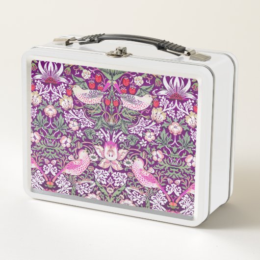 William Morris Strawberry Thief Pattern Metal Lunc Metall Brotdose (Vorderseite)