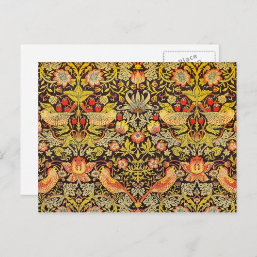 William Morris Strawberry Thief Pattern Postkarte (Vorne/Hinten)