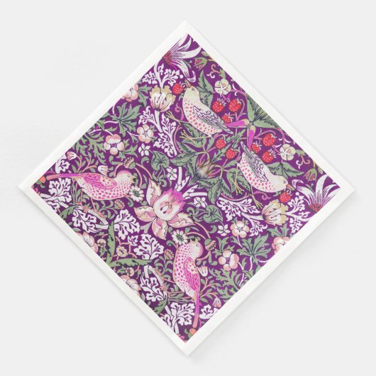 William Morris Strawberry Thief Pattern Serviette (Ecke)