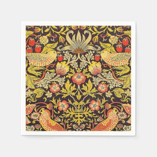 William Morris Strawberry Thief Pattern Serviette (Vorderseite)